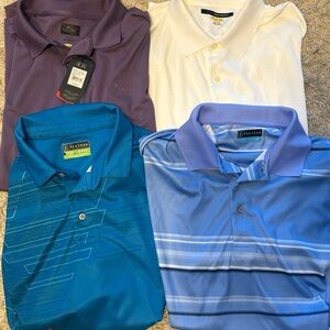 Greg Norman Collection & PFA Tour Men’s Polo Bundle - Purple, White, Teal, Blue
